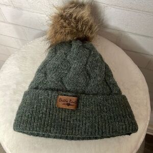 Britt’s Knits Green Diamond Knit Pom Beanie